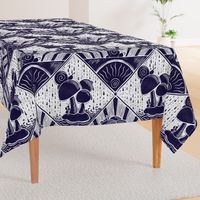 Shrooms Rain or Shine Block Print Navy