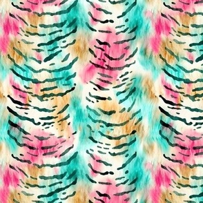 Pink, Turquoise & Brown Tiger Stripes - small