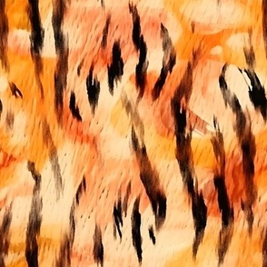 Orange & Black Tiger Stripes - medium