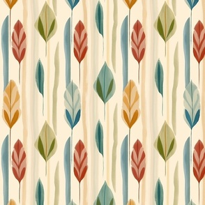 Playful Foliage: Colorful Watercolor Leaves in Seamless Pattern