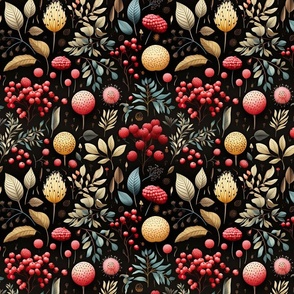 Surreal Blooms: Fanciful Florals in Seamless Pattern Display