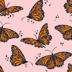 Cosmic Butterflies – Monarch on Blush