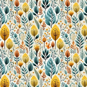 Botanical Elegance: Hauntingly Beautiful Floral Seamless Pattern Display