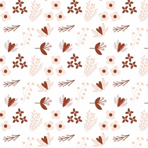 White rust and blush floral