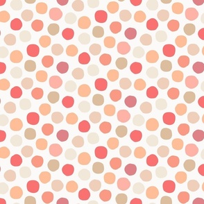 peach fuzz wonky small dot - pantone color of the year 2024 - peach plethora color palette - crooked dot wallpaper and fabric