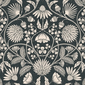 Block print flowers