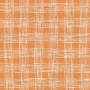 Rustic Plaid - Terra Cotta and Cream - SMALL SCALE