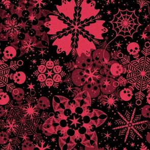 Spooky Snowflakes - Blood Red