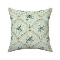 Antique Indian Block Print Palm - Green