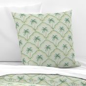 Antique Indian Block Print Palm - Green