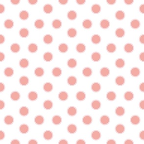 Coral Pink and Beige Dots