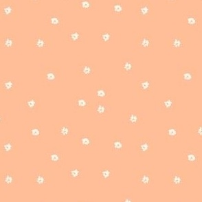 Small - Tiny Micro Flower Blooms - Floral - White Flowers on Peach Fuzz - Orange - Peach - Pink - Baby and Kids Apparel