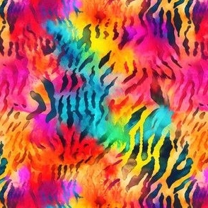 Rainbow Abstract Tiger Stripes - small