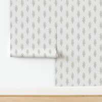 Small - Julieta Floral Block Print - Grey Beige Texture