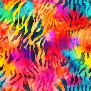 Rainbow Abstract Tiger Stripes - medium