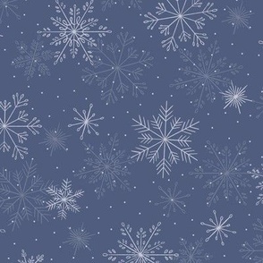 Snowflakes | Periwinkle Blue | Winter Holiday Ski Lodge