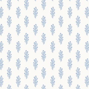 Small - Julieta Floral Block Print - Blue White