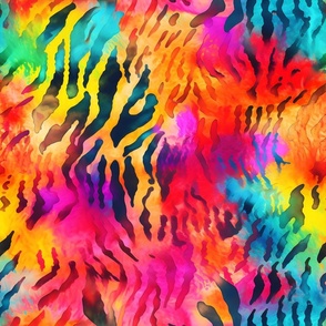 Rainbow Abstract Tiger Stripes - large