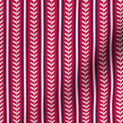 Smaller Scale Team Spirit Baseball Vertical Stitch Stripes in Atlanta Braves Red and Blue