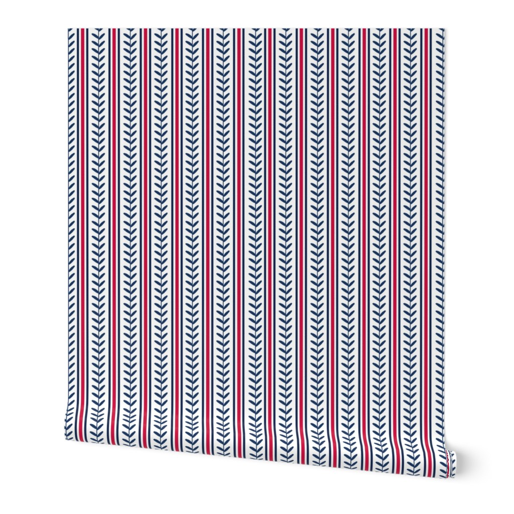 Bigger Scale Team Spirit Baseball Vertical Stitch Stripes in Atlanta Braves Red and Blue