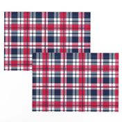 Bigger Scale Team Spirit Baseball Plaid in Atlanta Braves Red and Blue