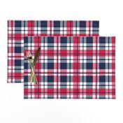 Bigger Scale Team Spirit Baseball Plaid in Atlanta Braves Red and Blue