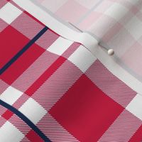 Bigger Scale Team Spirit Baseball Plaid in Atlanta Braves Red and Blue