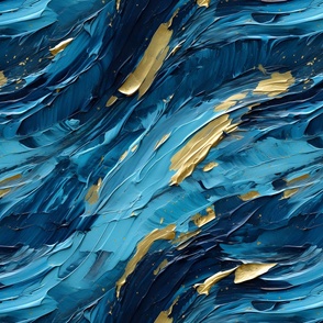 Blue & Yellow Abstract Paint