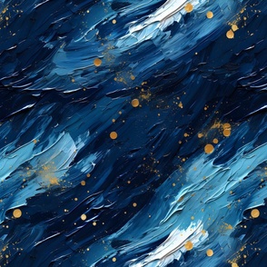 Blue & Yellow Abstract Paint