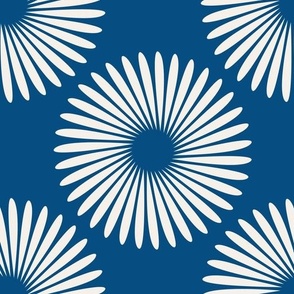 Small - royal blue modern floral - perfect for wallpaper!