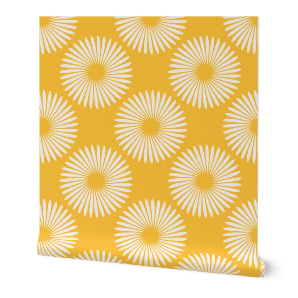 Medium - Welcoming wallpaper - happy yellow modern floral