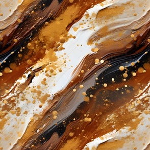 Brown & White Abstract Paint