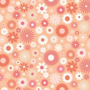 Peach fuzz, modern floral, fun flower print, pastel