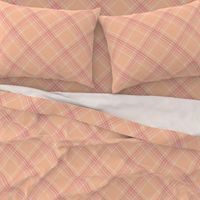 Peach Fuzz Diagonal Plaid