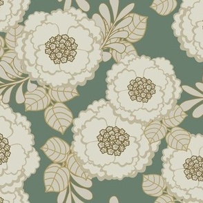 Japanese flower Grey - Green