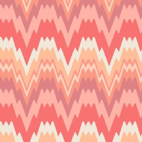 Chevron Peach fuzz Pantone color pallette medium scale for home decor, fabric and wallpaper