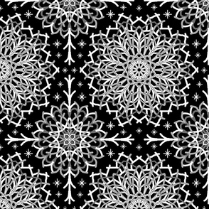 Black White Mandala Geometric 