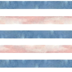 Horizontal Light Blue and Pink Stripes 