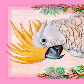 Australian Cockatoo cut and sew tea towel 