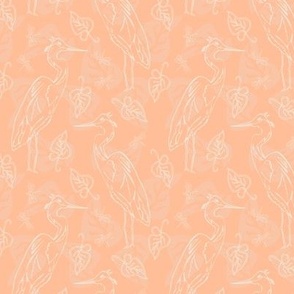 (S) Coastal Chic Heron | Pantone Peach Fuzz | Small Scale  4 inch