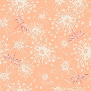 (S) Spring Peach Floral | Peach Fuzz | Pantone COTY 2024 challenge | 6 inch