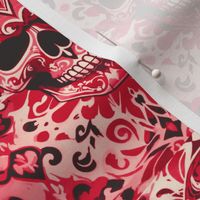 Pink and Red Skull Pattern