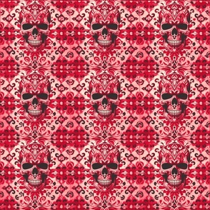 Pink and Red Skull Pattern