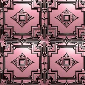 Pink and Black Ornate Tile