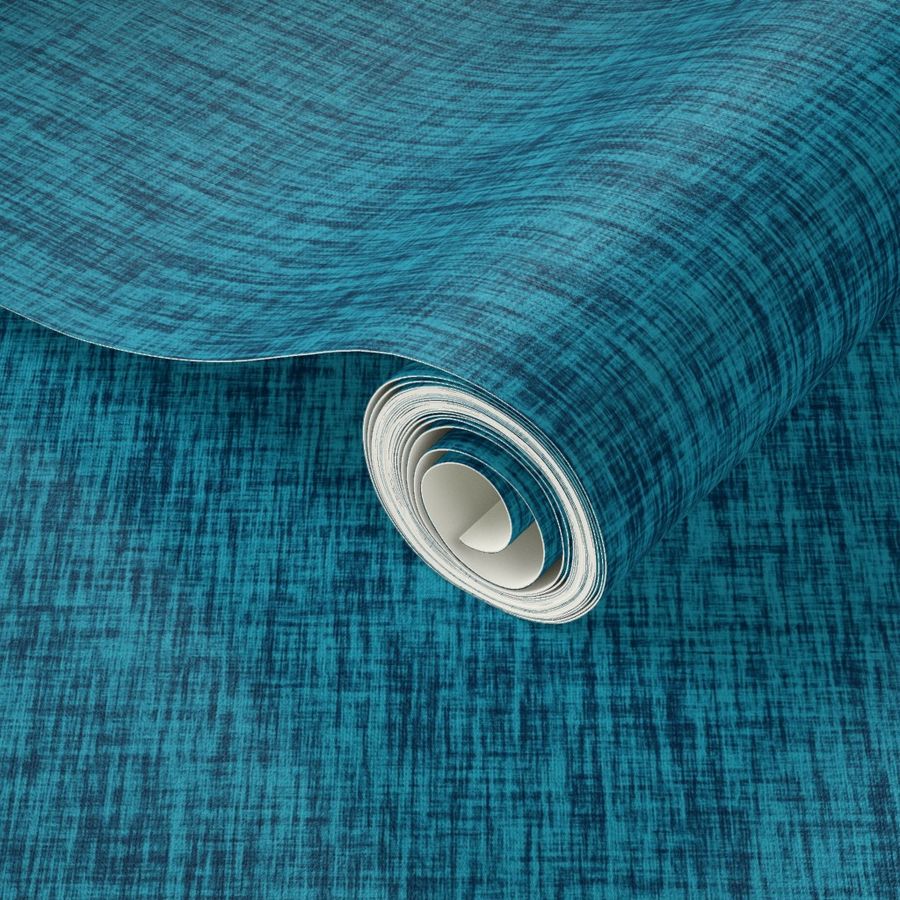 Woven Linen Texture in Shades of Peacock Blue