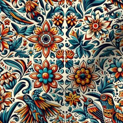 Talavera Mexican Tiles Birds and Flowers