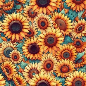Field of Summer Sunflowers