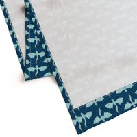 Flying Dragons - Light Teal Blue and Royal Blue
