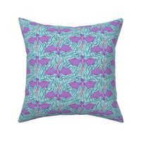 Flying Dragons - Light Teal and Purple Violet