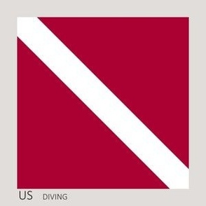 US Diving Nautical Flag for Fill-A-Yard   5" flag in 6" square.  